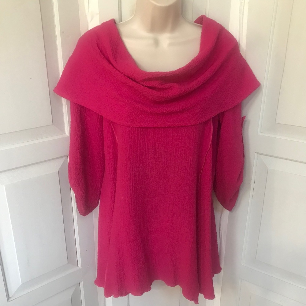 Soft Surroundings Pink Textured Oversized Tunic
